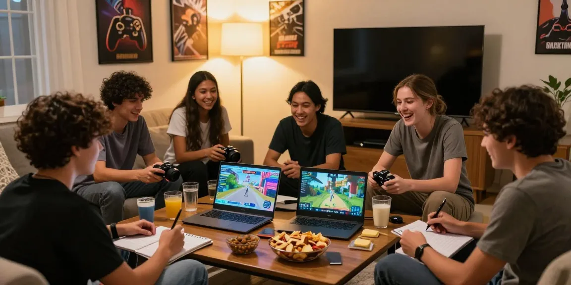 Friends enjoying rokok88 game strategies in cozy living room.