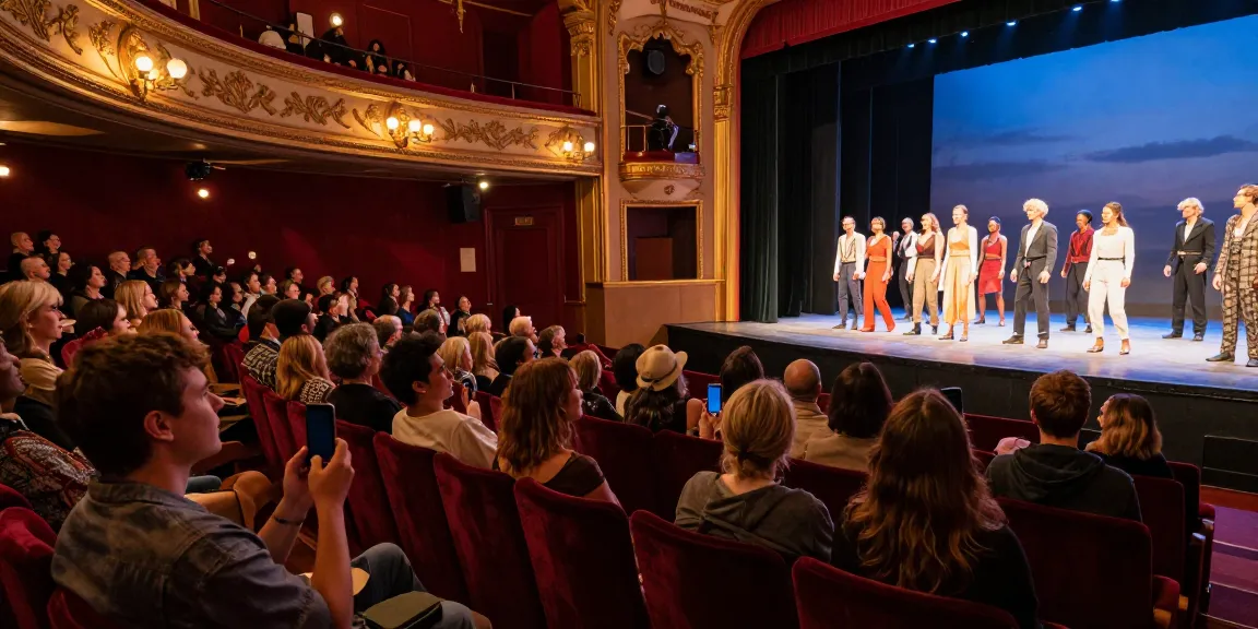 Exciting theatre performance scene showcasing audience engagement and dynamic stage action with rokok 88 theme.